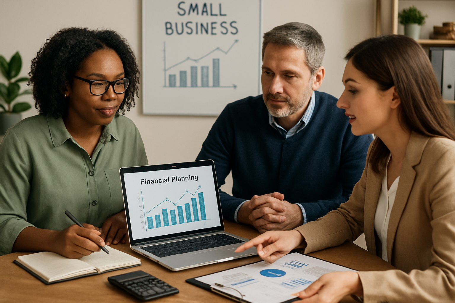 Financial planning session for small business