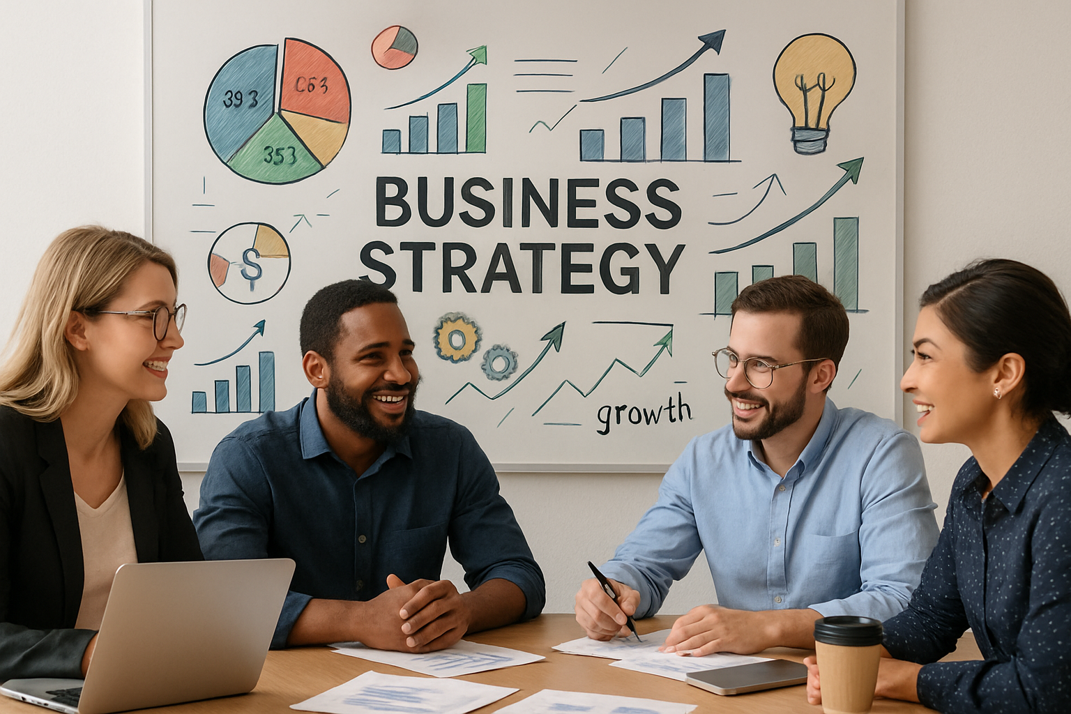 Team collaborating on business strategy